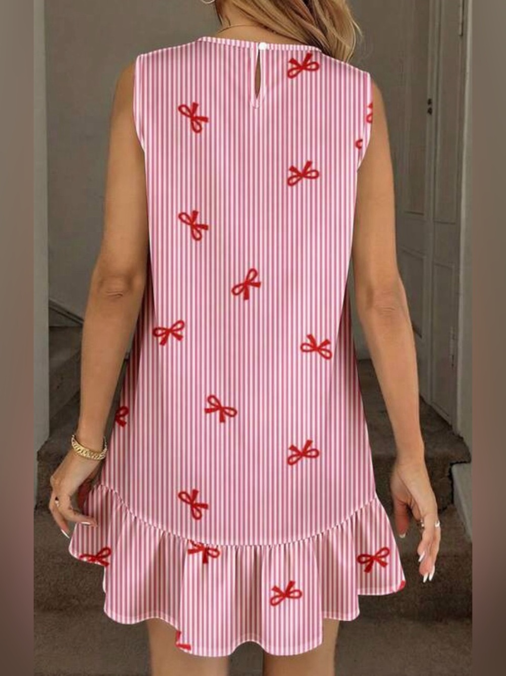 Women’s Mini Dress with Ruffled Hem - Picture 3 of 4